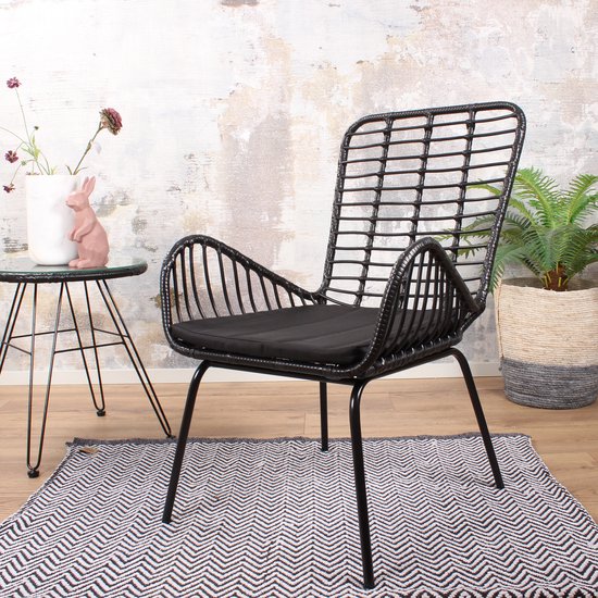 Baffle Verplaatsbaar koolstof DS4U® Loungestoel Moda - tuinstoel - terrasstoel - stoel - armstoel -  fauteuil - zwart... | bol.com