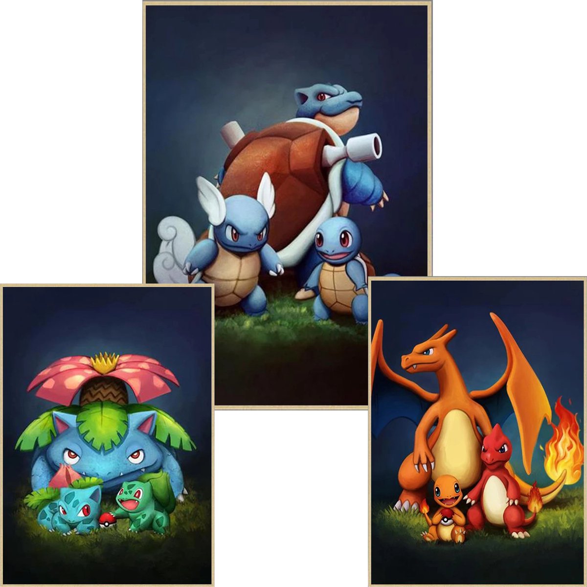 Affiche Pokémon + Cadre Effet 3D - 32x42 cm