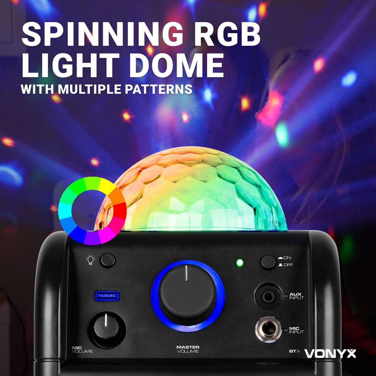 Drum Pad Karaoké avec microphone - Vonyx SBS50B-DRUM - Sur batterie - LED -  Bluetooth