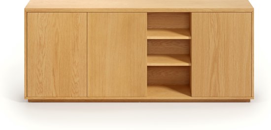 Kave Home - Abilen eiken fineer 3-deurs dressoir, 180 x 75 cm FSC 100%