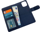 iPhone 11 Luxe Bookcase Telefoon hoesje  - Kunstleer – Uitneembare 2-in-1 Donker blauw