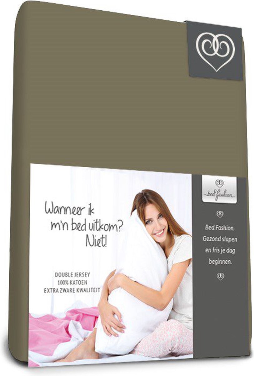 Bed-Fashion Double Jersey - Hoeslaken - 140 x 200 cm - Taupe