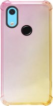 ADEL Siliconen Back Cover Softcase Hoesje Geschikt voor Huawei Y6 (2019) - Kleurovergang Roze Geel