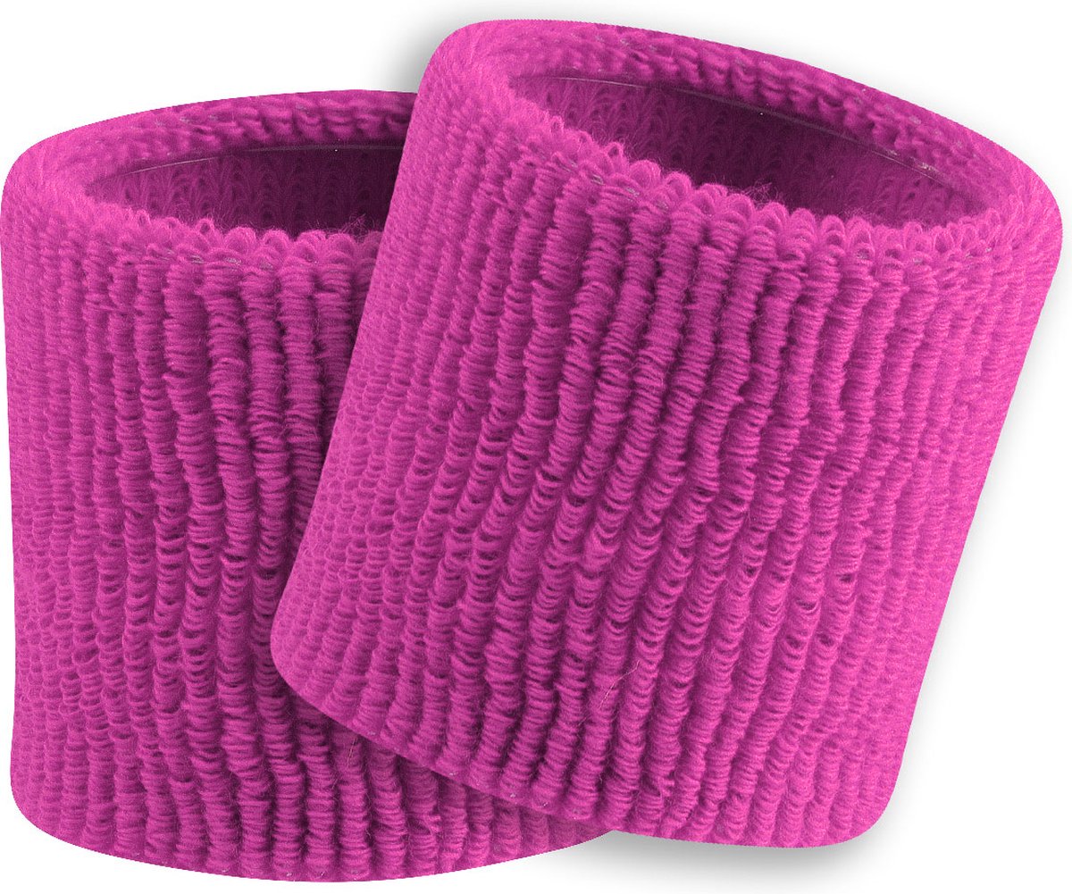 TCK - Polsbanden - Badstof - Diverse Sporten - Volwassenen - Terry - Standard Weight - 8 cm - Paar - Fuchsiaroze - One Size