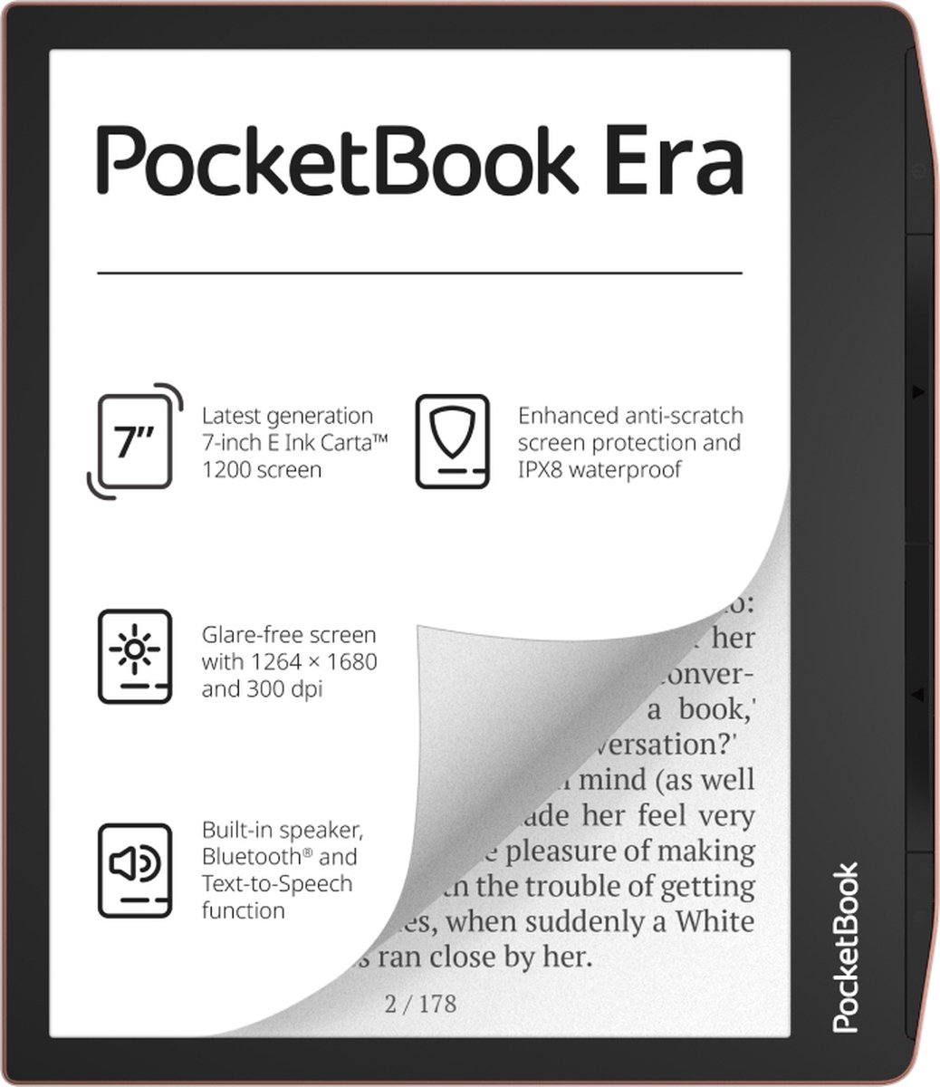 PocketBook 700 Era Copper e-book reader Touchscreen 64 GB Zwart, Koper