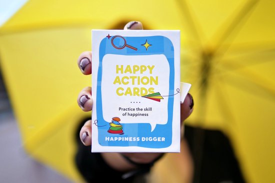 Happiness Digger - Happy Action Cards - Wellbeing activities - Gratitude - Mindfulness - Meaning