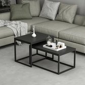 Table basse set de 2 Aabenraa noir mat
