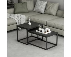 Salontafel set van 2 Aabenraa zwart mat