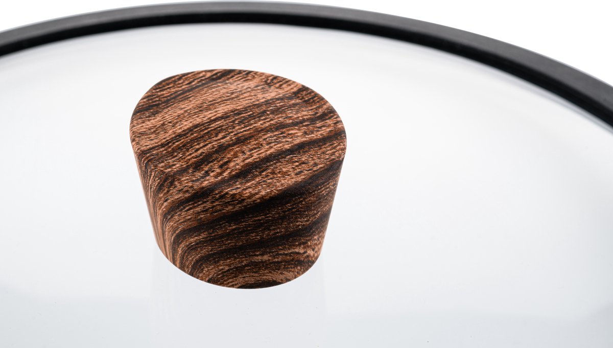 Westinghouse 8-delige Pannenset – Braadpannen + Koekenpannen + Steelpannen + Hapjespan + Wokpan – Inductie – Black Marble Wood – foto 2