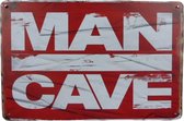Wandbord - Mancave red - Metalen wandbord - Mancave - Muurplaat - Mancave decoratie - Retro - Metalen borden - Metal sign - Tekstbord - Wandborden - Wand Decoratie - Metalen bord - Cave & Garden