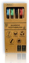 Tandenborstels- set - Bamboo- Set van 4 - Eco-Friendly - Familiepak - Duurzaam- BPA vrije haren