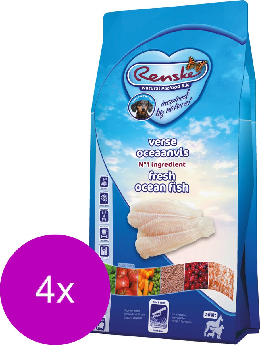 Renske Renske Adult Oceaanvis - Hondenvoer - 4 x 2 kg