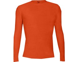 BADGER SPORT - Shirt Met  Lange Mouwen - Pro Compression - Diverse Sporten - Volwassenen - Polyester/Elastaan - Heren - Ronde Hals - Ondershirt - Zweet Afvoerend - Orange - Small