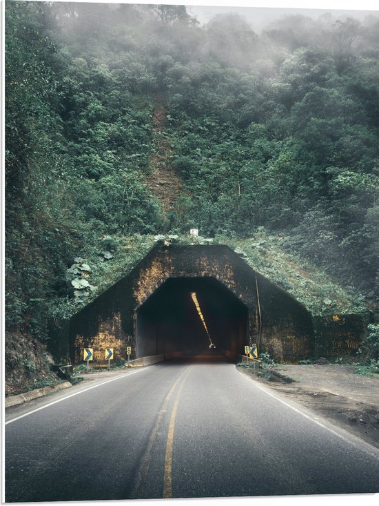 WallClassics - PVC Schuimplaat- Weg richting Tunnel in Berg - 60x80 cm Foto op PVC Schuimplaat