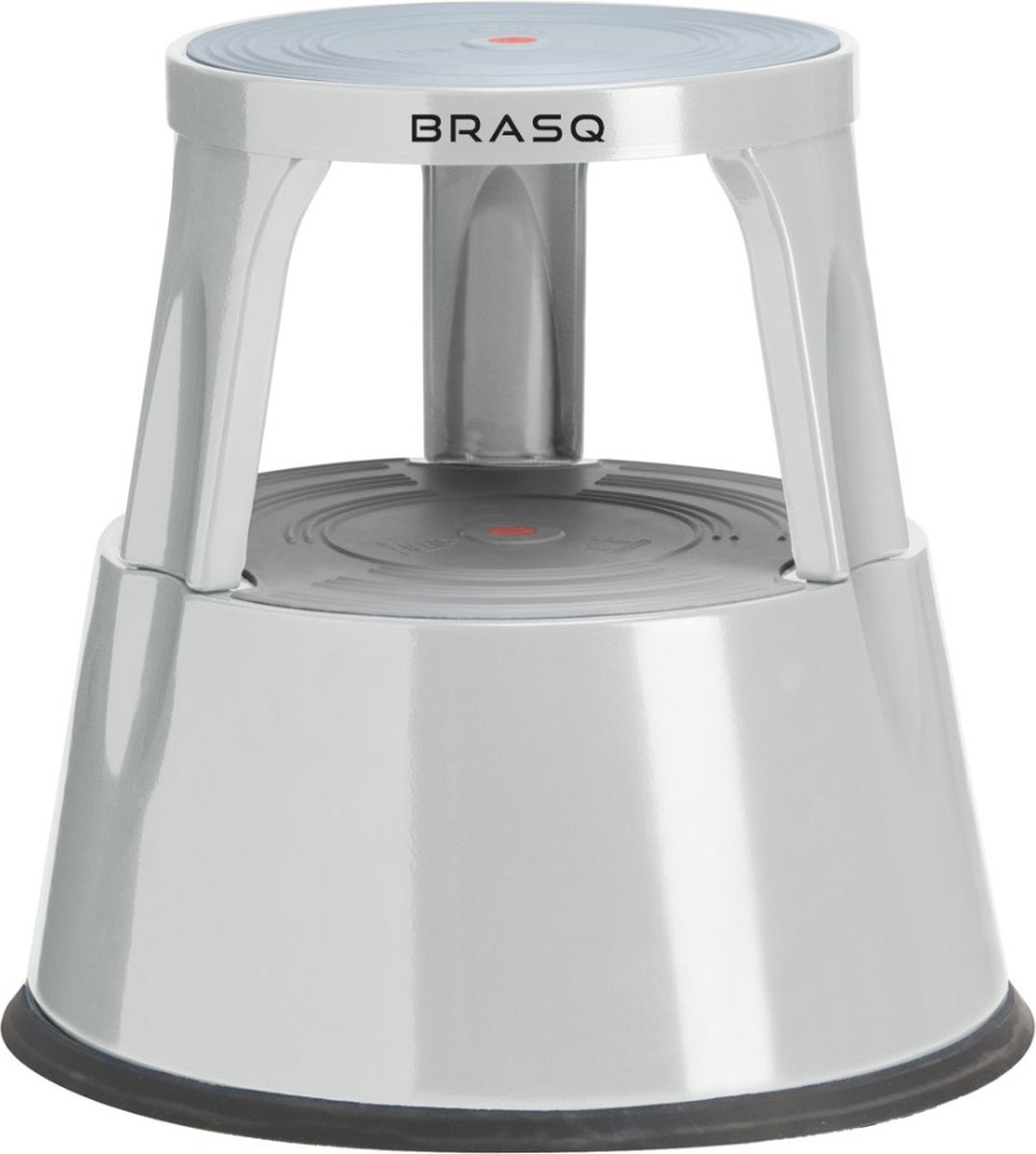 BRASQ Opstapkrukje Premium Grijs metaal ST300 draagvermogen 150 kg, opstapkruk, olifantenvoet, kantoorkruk, trap, roltrap, kruk