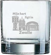 Gegraveerde Whiskeyglas 38cl Zwolle