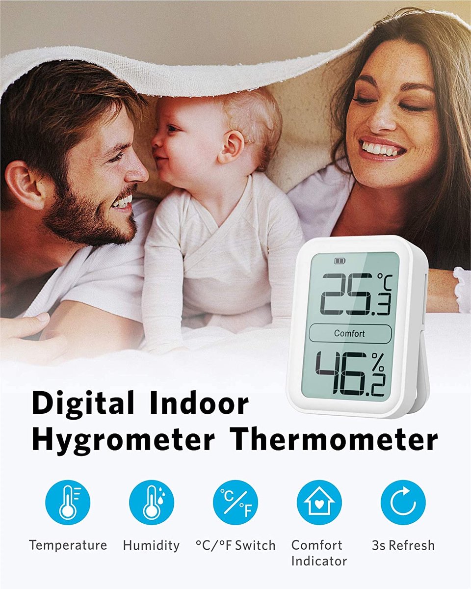 ThermoPro TP49 2 Pièces Hygromètre Numérique Thermomètre Intérieur