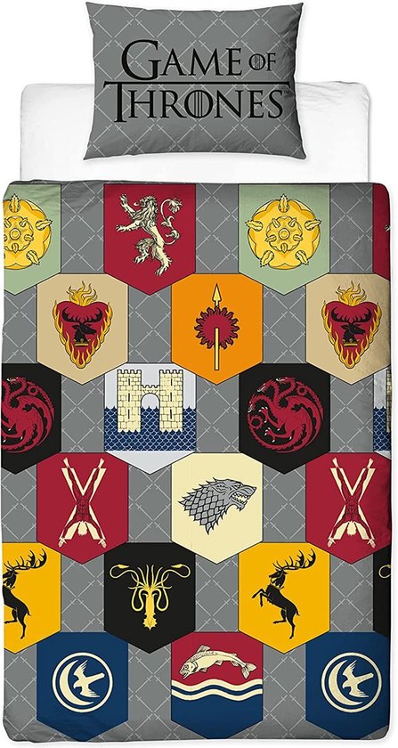 Game of Thrones - housse de dekbedovertrek simple avec 1 taie d'oreiller - Icônes