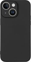 Geschikt voor iPhone 14 mat zwart Siliconen Hoesje - achterkant - Back Cover TPU - 1,5 mm – met camera bescherming