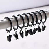 Douchegordijn Ringen Set -Set van 12 - 25 mm Diameter - Zwart - Ringen Douche Gordijn - Shower Curtain Rings