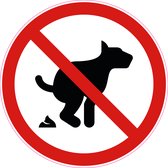 Verboden hondenpoep sticker 10cm - Sticker verboden hondenpoep  - Sticker geen hondenpoep - Verbodssticker - hondenpoep verbod stickers - Sticker voor binnen en buiten