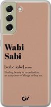Coque Samsung S21 FE - Wabi Sabi - Texte - Marron - Coque souple pour téléphone - Coque arrière en TPU - Casevibes