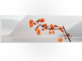 WallClassics - Feuille de Mousse PVC - Feuilles d' Oranje sur Branche pour Montagnes - 60x20 cm Photo sur Feuille de Mousse PVC