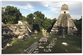 WallClassics - PVC Schuimplaat- Piramide van de Grote Jaguar - Guatemala  - 60x40 cm Foto op PVC Schuimplaat