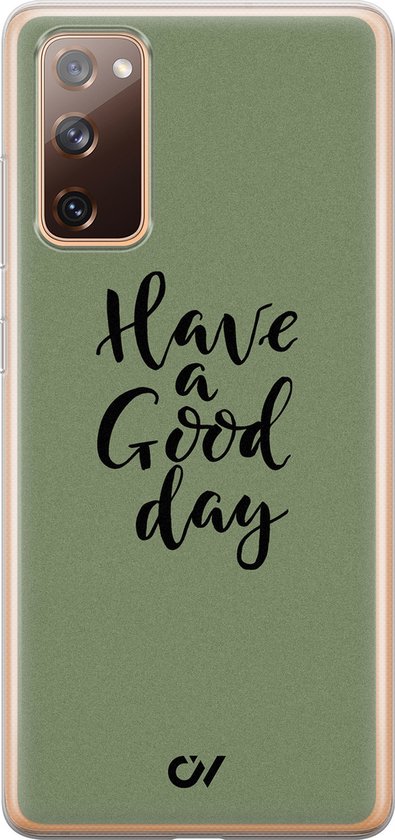 Coque Samsung S20 FE - Bonne journée - Texte - Vert - Coque souple pour téléphone - Coque arrière en TPU - Casevibes