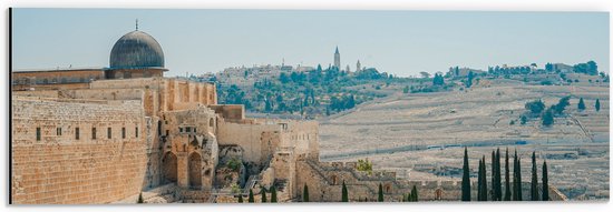 WallClassics - Dibond - Westmuur in Jeruzalem - 60x20 cm Foto op Aluminium (Met Ophangsysteem)