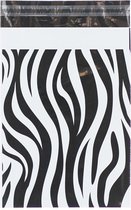 Verzendzakken voor Kleding - 100 stuks - 25 x 34 cm (A4) - Zwart-Wit Verzendzakken Webshop - Verzendzakken plastic met plakstrip