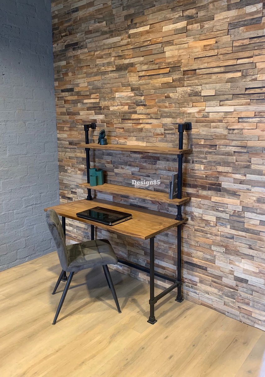 Kinderbureau - Zwart - 120 cm x 60 cm - Kleur bruin
