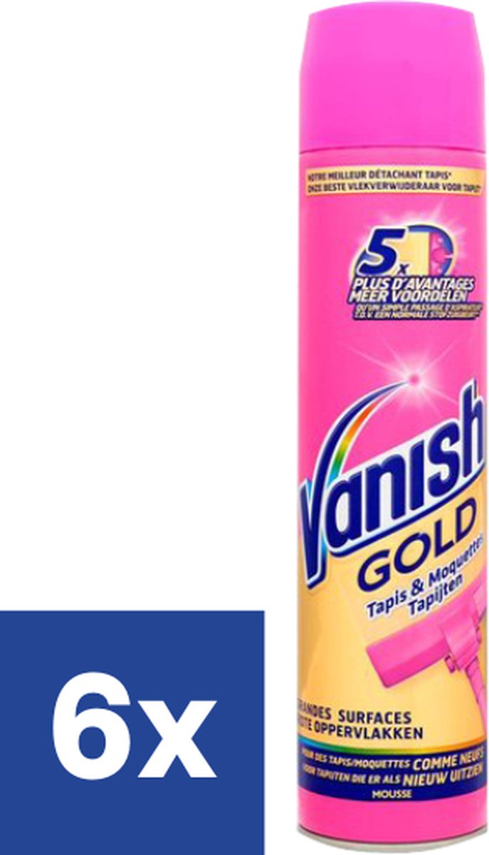 Vanish Gold Tapijtreiniger Mousse - 6 x 600 ml - Vanish