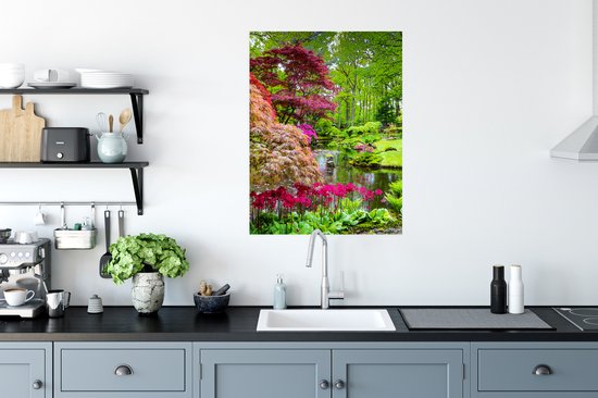 Poster Bomen - bloemen - Japans - Natuur - Water - 60x80 cm