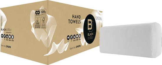 Handdoek BlackSatino 25x23cm 2-laags zigzag 3200st