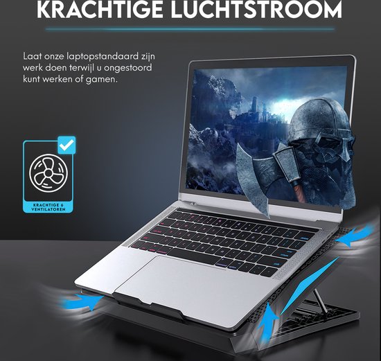 Laptop Koeler | Cooler - Laptop standaard - Laptopverhoger - 6