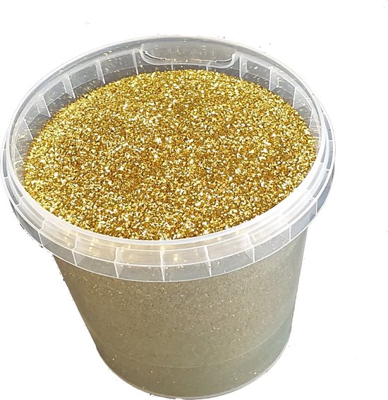 Foto: Gouden glitters 400 gram in emmer maat 1 64 0 6 mm 15 hex