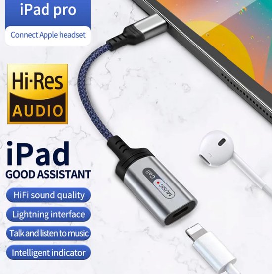 Xtabarya Adaptateur Audio Lightning de type C pour iPad Pro Air 2022 Air 4  7 8 Mini 6
