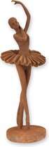 een Polyresin Beeld van een balletdanseres in roest kleur 31 cm hoog