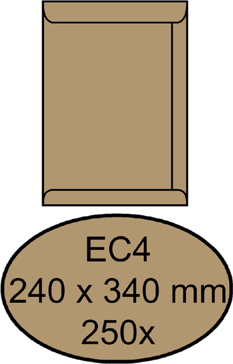 Envelop quantore akte ec4 240x340 100gr bruinkraft