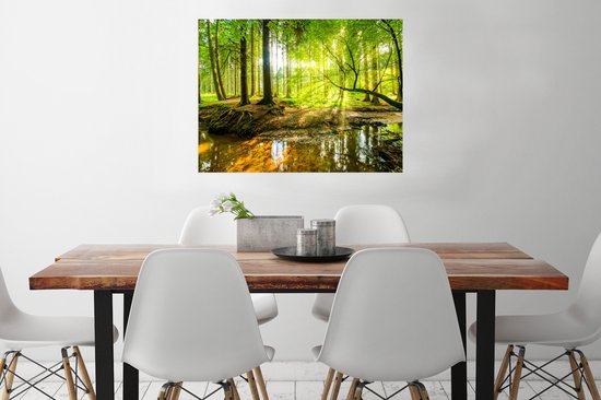 Affiche Forêt - Paysage - Water - Arbres - Soleil - Vert - Nature - 80x60 cm