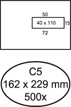 Vensterenvelop C5 VR ZK Wit