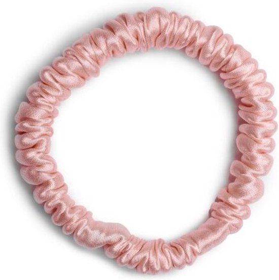 Kraagjeskopen.nl - Élastique à cheveux en soie rose saumon - Chouchou 100% soie de mûrier