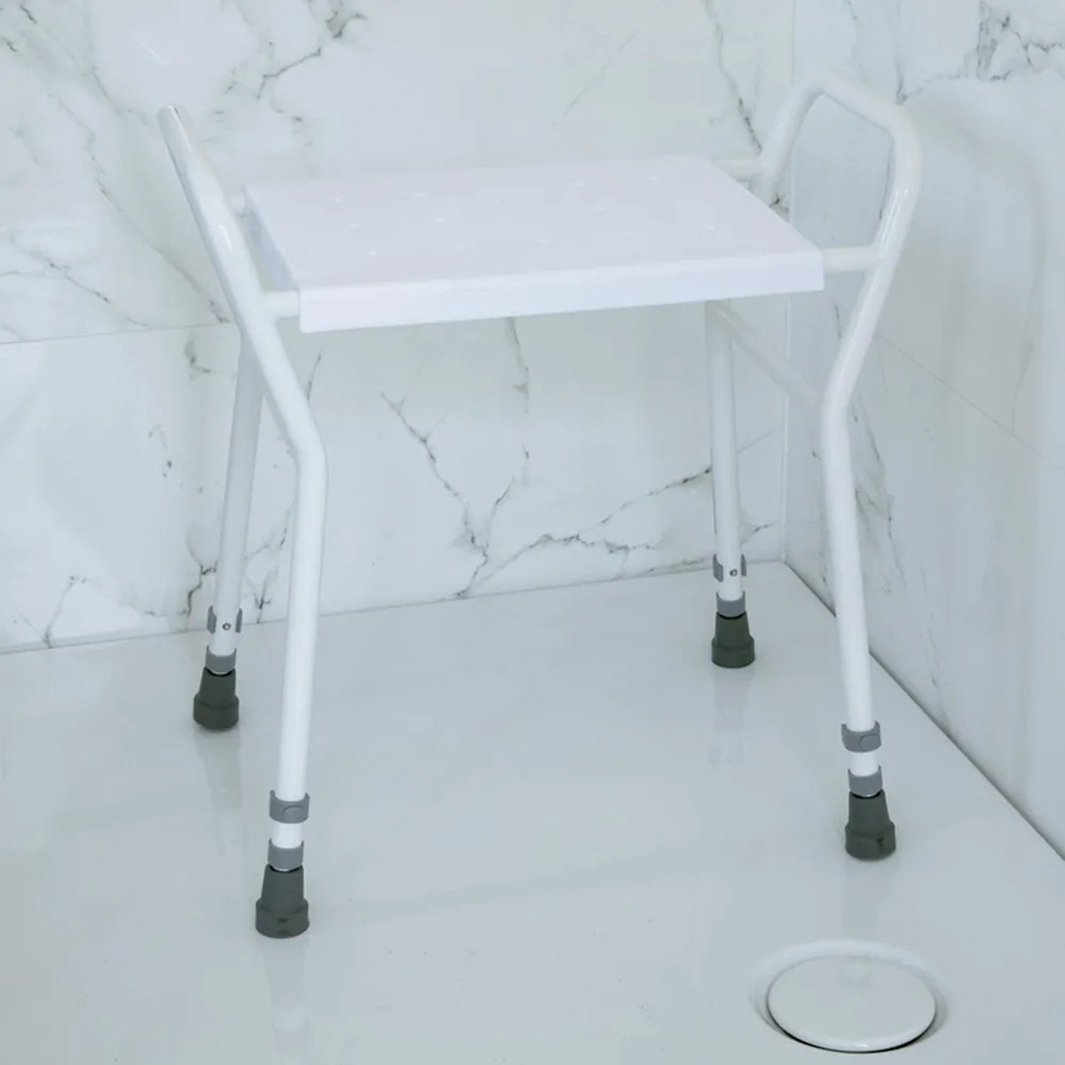 Douchekruk met handvaten douchekrukje in hoogte verstelbare