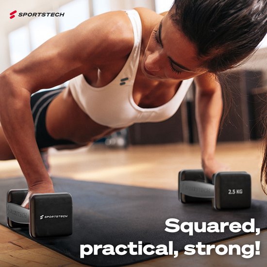 Sportstech avec sangle | haltère lot de 2 poids : 2 x 4 kg | haltères pour femmes