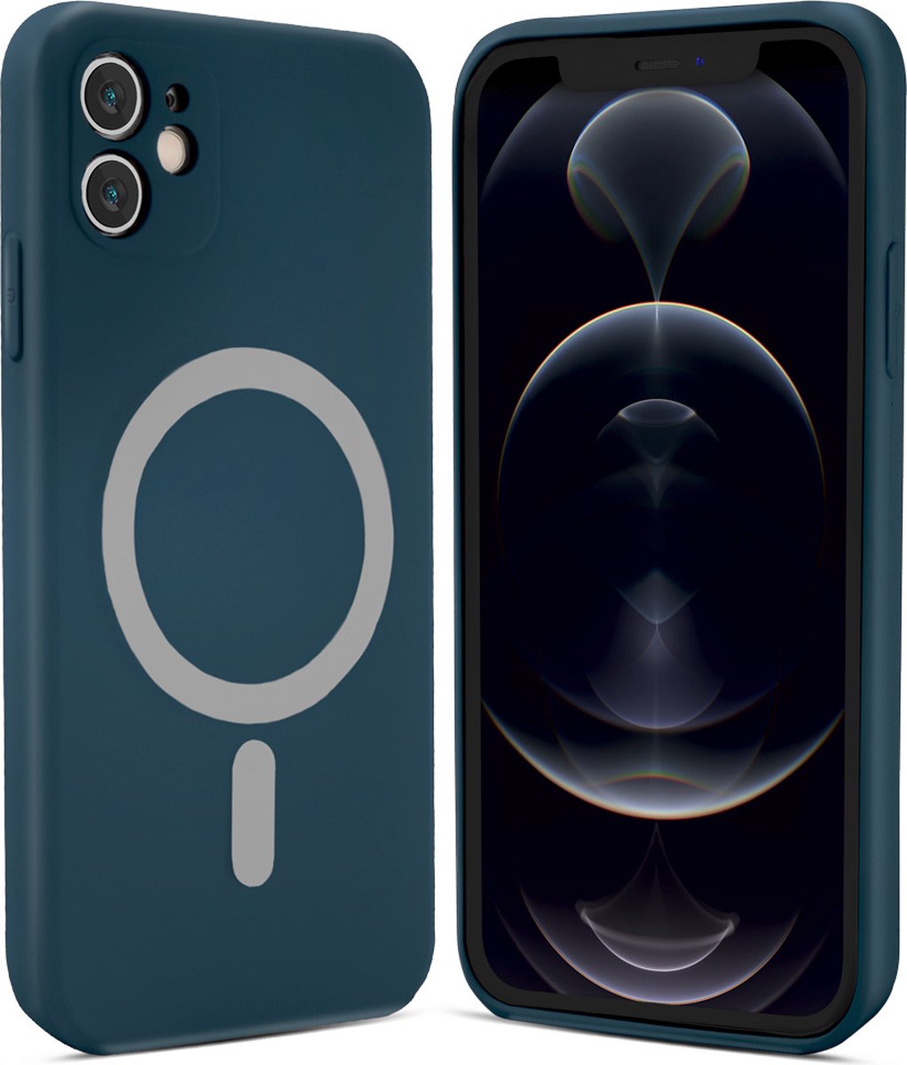 ShieldCase geschikt voor Apple iPhone 11 Magneet hoesje siliconen zijde - blauw - Backcover case - Shockproof hoesje - Zacht hoesje met oplaad ring - Siliconene hoesje - Hoesje geschikt voor iPhone 11 hoesje