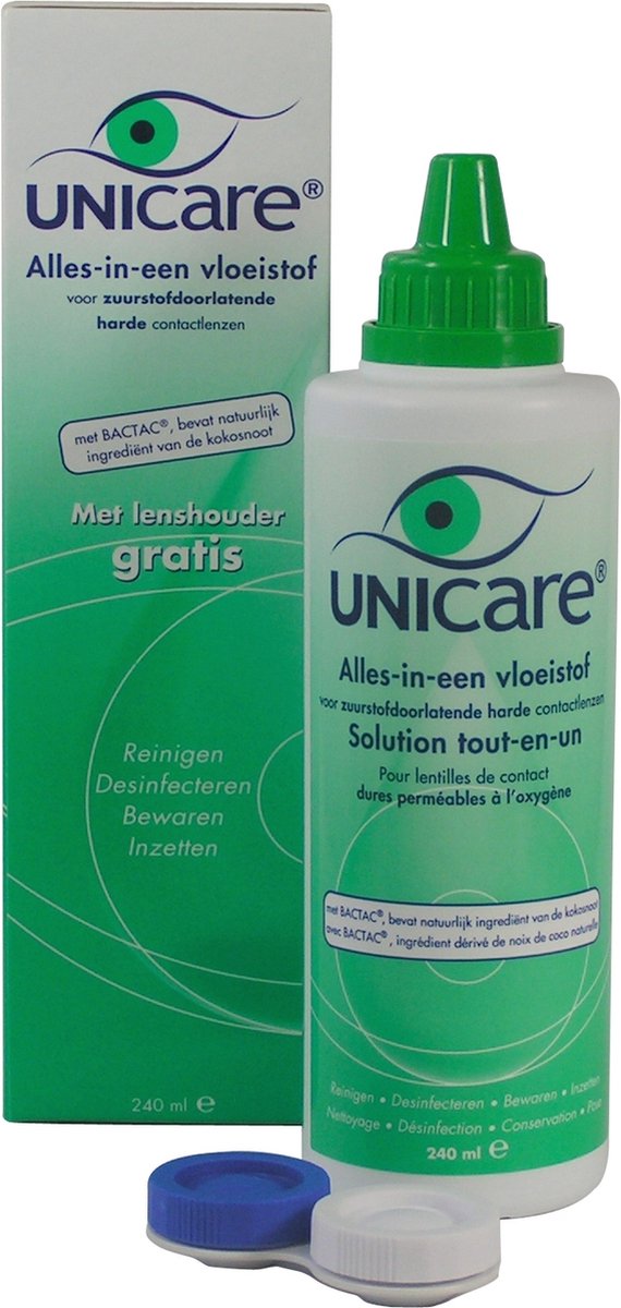 Unicare Alles-In-Eén Lenzenvloeistof Harde Lenzen - 240 ml - Lenzenvloeistof