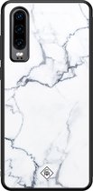 Casimoda® hoesje - Geschikt voor Huawei P30 - Marmer Grijs - Hard Case Backcover - TPU - Grijs - Marmer