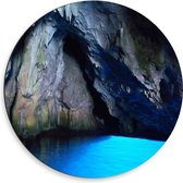 WallClassics - Dibond Muurcirkel - Lichtgevend Blauw Water - 50x50 cm Foto op Aluminium Muurcirkel (met ophangsysteem)