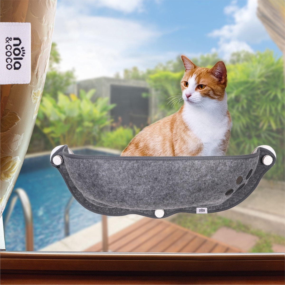Nola & Coco Katten Hangmat voor aan het Raam - Raambaars - Mand - Kattenbed  Raam - Grijs | bol.com